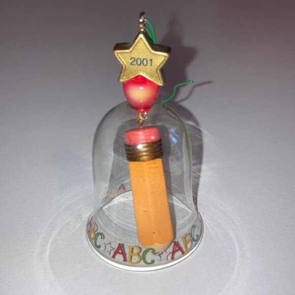 πβ¨ No. 1 Teacher 2001 Bell Ornament | Glass Christmas Ornament - Picture 2 of 6
